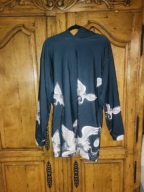 Black Cranes Hoodie Oversize Dress 3xl By Aloha From Deer Nwot